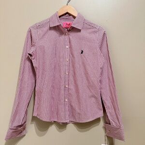 Y2K Vintage Juicy Couture Pink and White Long Sleeve Shirt